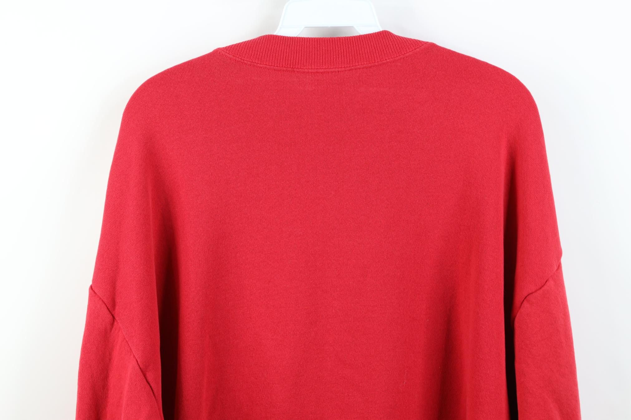Vintage Vintage 90s Streetwear Blank Crewneck Sweatshirt Cherry Red Size US XL / EU 56 / 4 - 12 Thumbnail