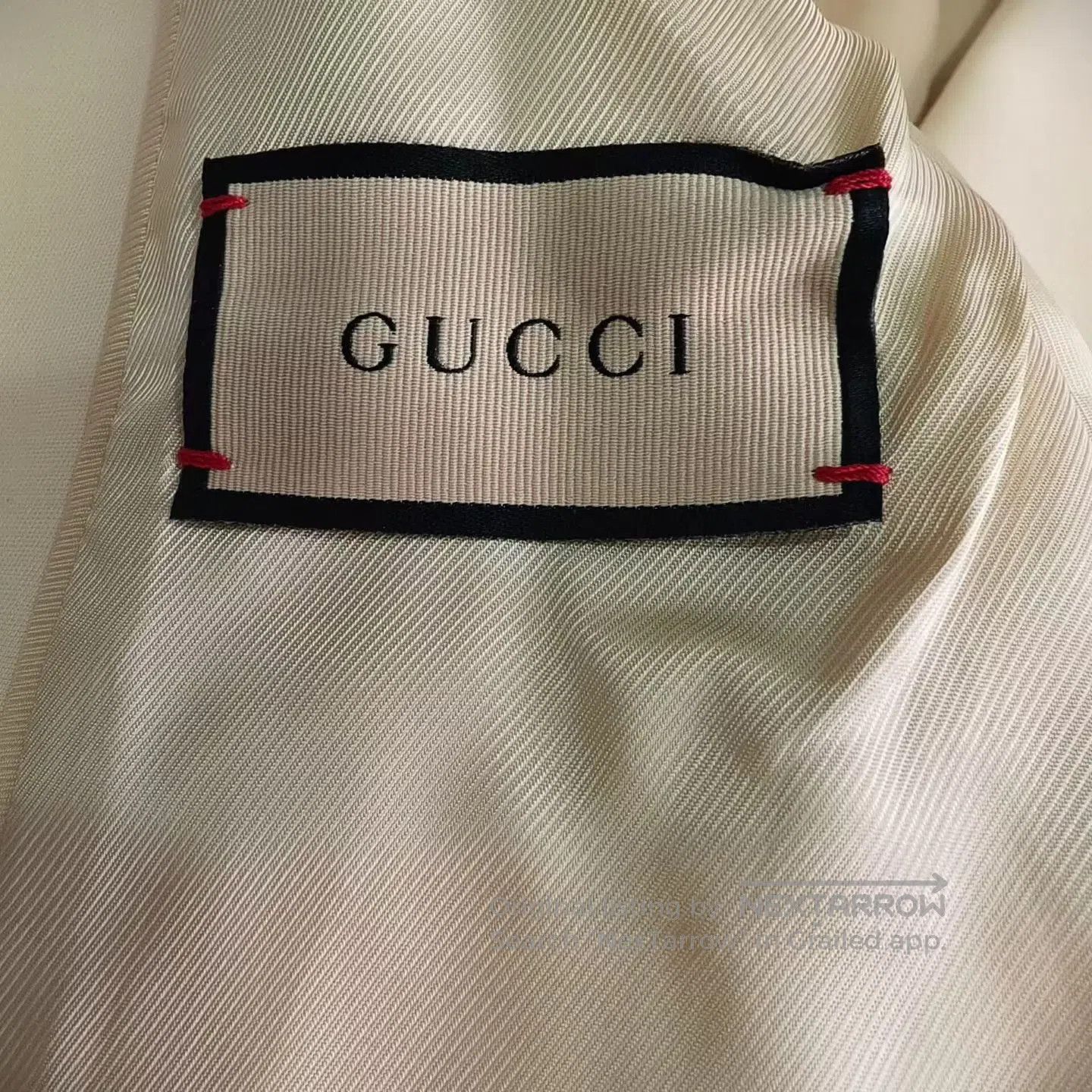 Gucci Guicci Beige Color-Block Stripe Webbing Double-Breasted Bl Size S / US 4 / IT 40 - 3 Thumbnail