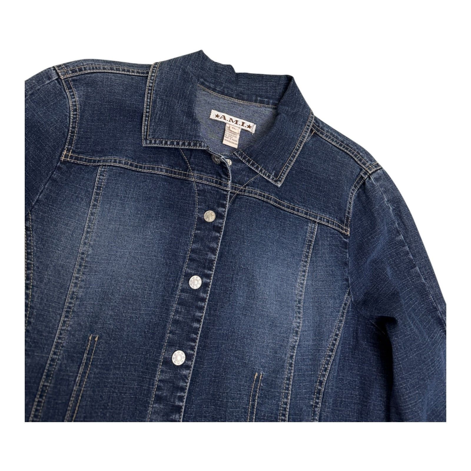 AMI AMI Luxury Designer Blue Denim Bomber Jean Jacket Womens XL Size XL / US 12-14 / IT 48-50 - 4 Thumbnail