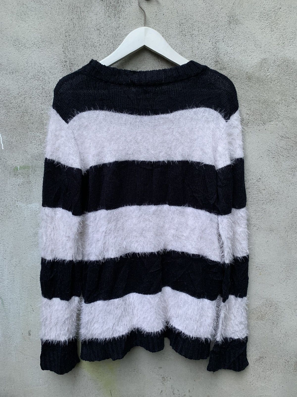 Hysteric Glamour × Japanese Brand 🔥BINDINGOFFER🔥 Japanese Avail Avant Garde Mohair Stripe Knit Size US XL / EU 56 / 4 - 2 Thumbnail