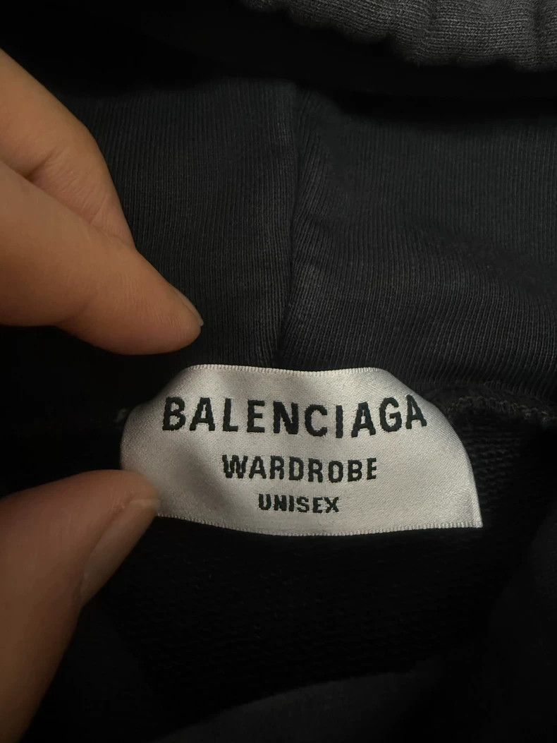 Balenciaga Balenciaga Black Grey Logo Embroidered Hoodie Size US XS / EU 42 / 0 - 2 Thumbnail