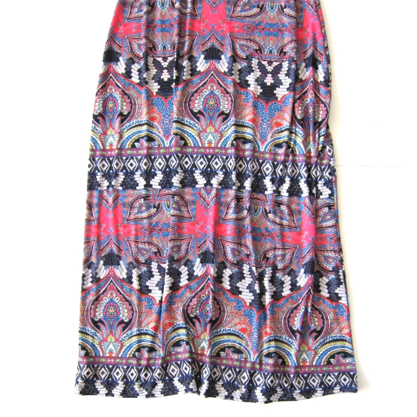 Vintage Viereck Blue Pink Floral Paisley Sleeveless Stretch High Neck Long Maxi Dress M Size M / US 6-8 / IT 42-44 - 7 Thumbnail