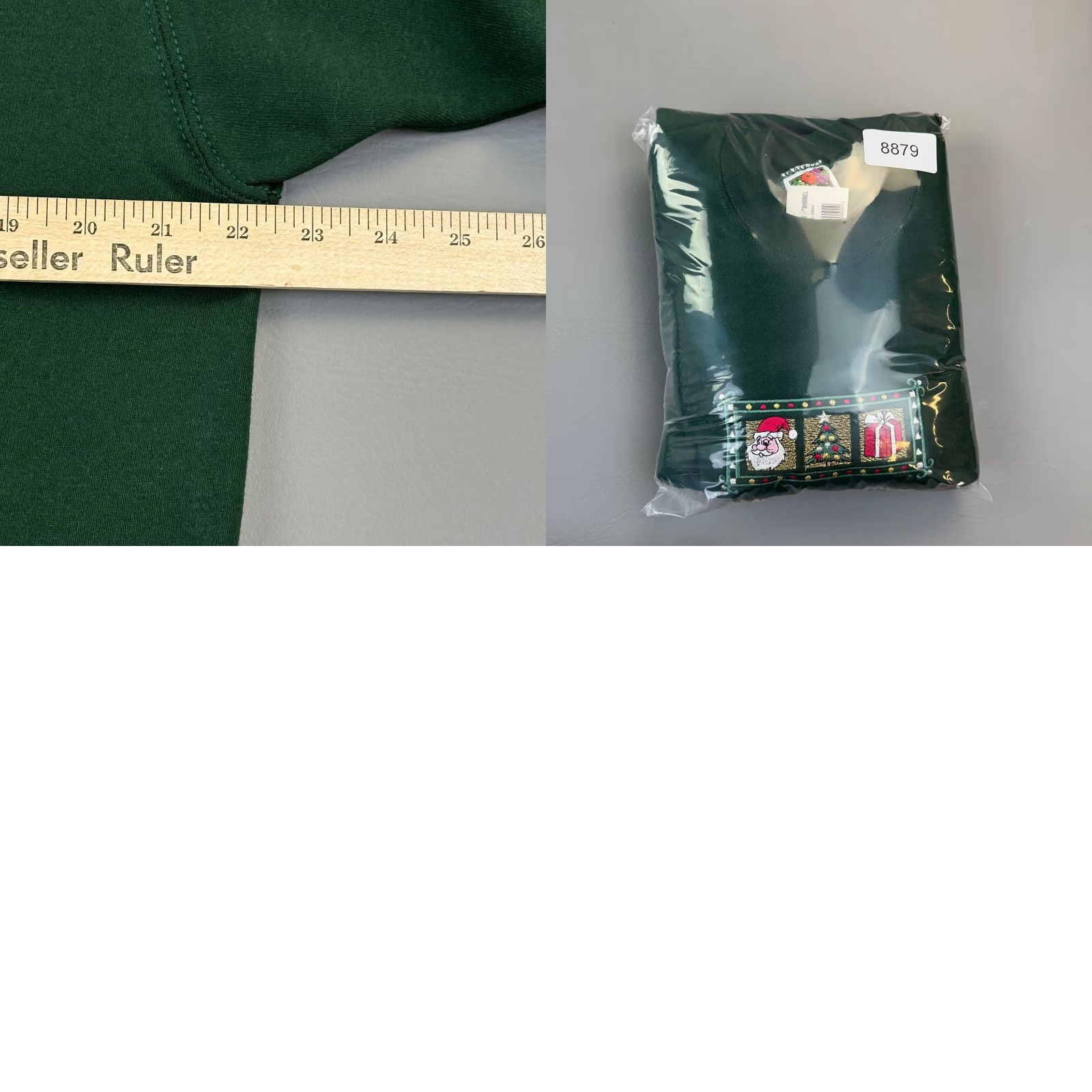 Fruit Of The Loom VINTAGE Fruit of the Loom Sweatshirt Women’s Large Green Santa Embroidered NWT Christmas Size L / US 10 / IT 46 - 9 Thumbnail