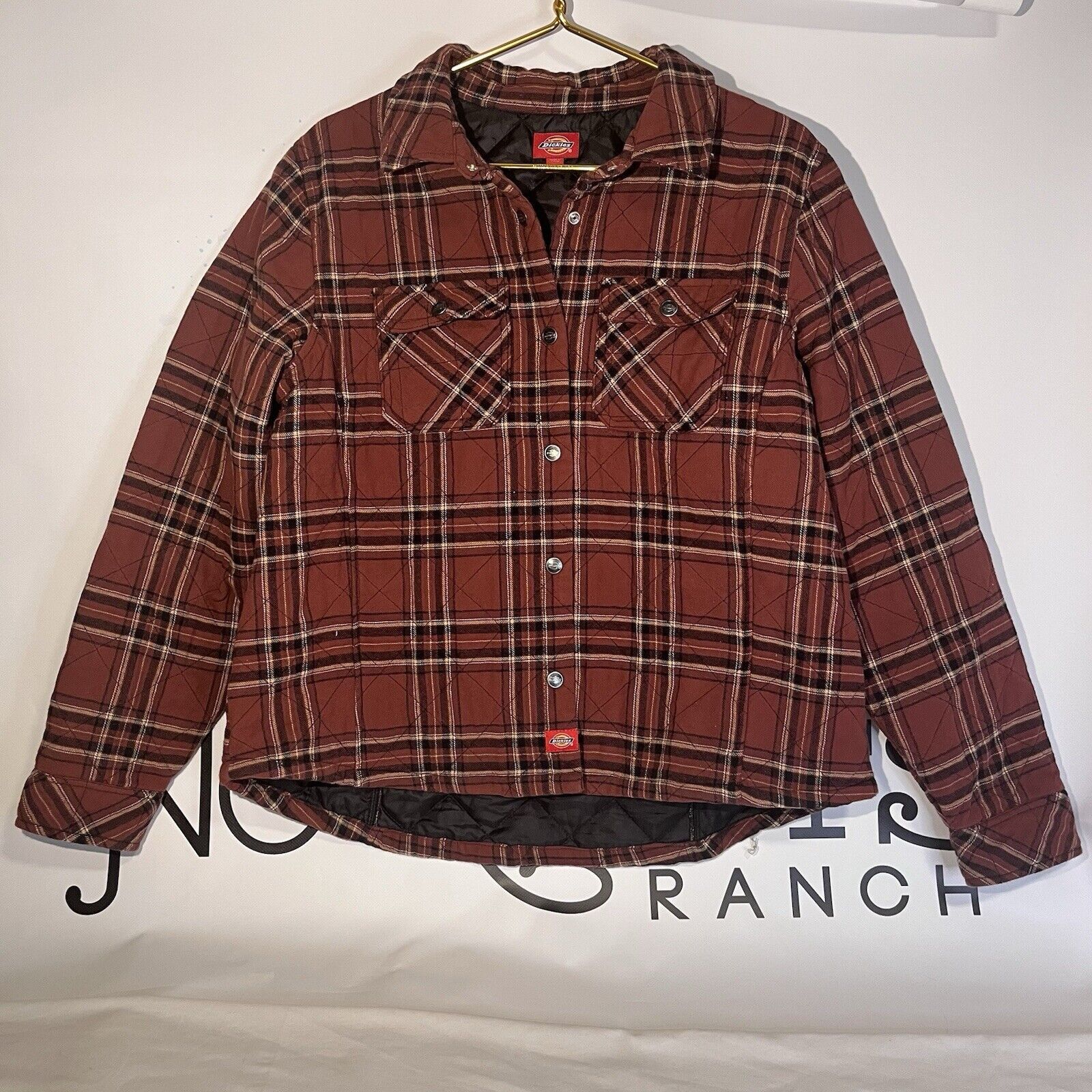 Dickies Dickies Rust Red Plaid Quilted Lined Shirt Jacket Womens XL Size XL / US 12-14 / IT 48-50 - 1 Thumbnail