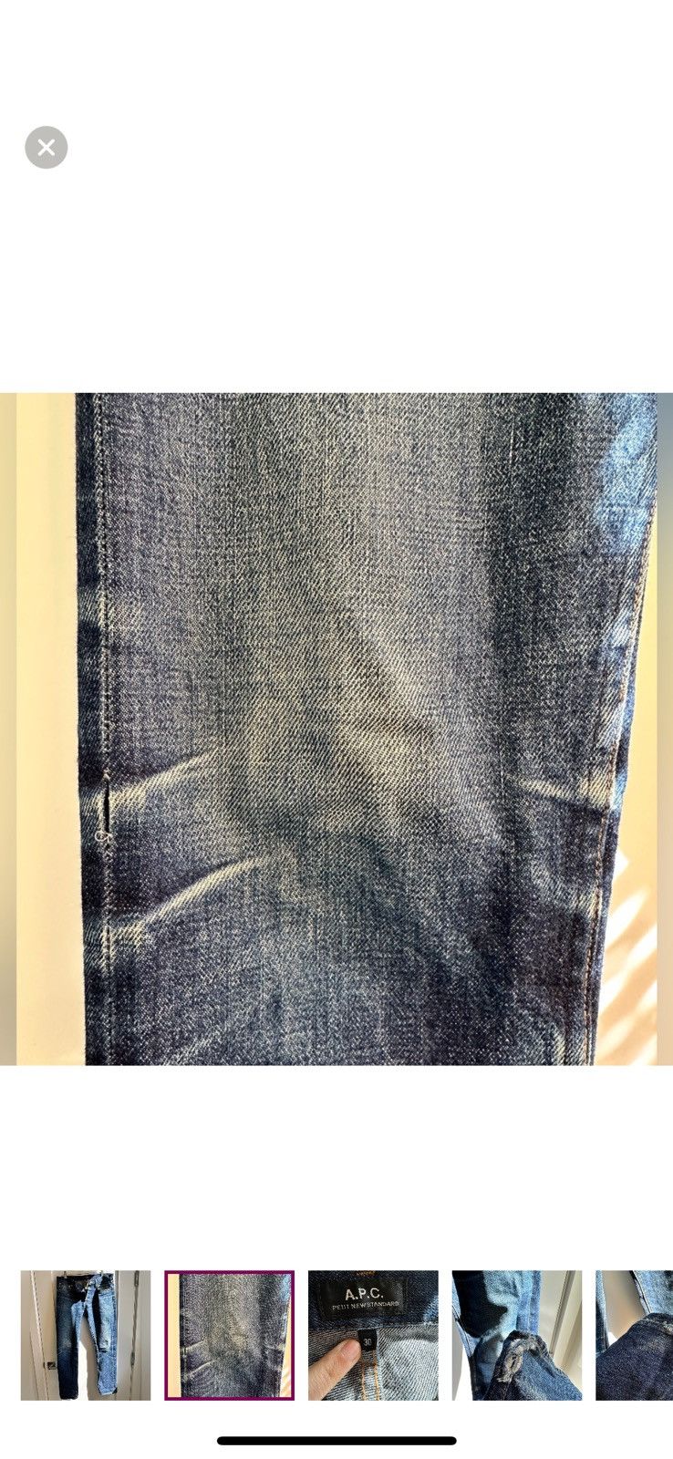 A.P.C. Broken in APC selvedge raw denim (30) Size US 30 / EU 46 - 2 Thumbnail