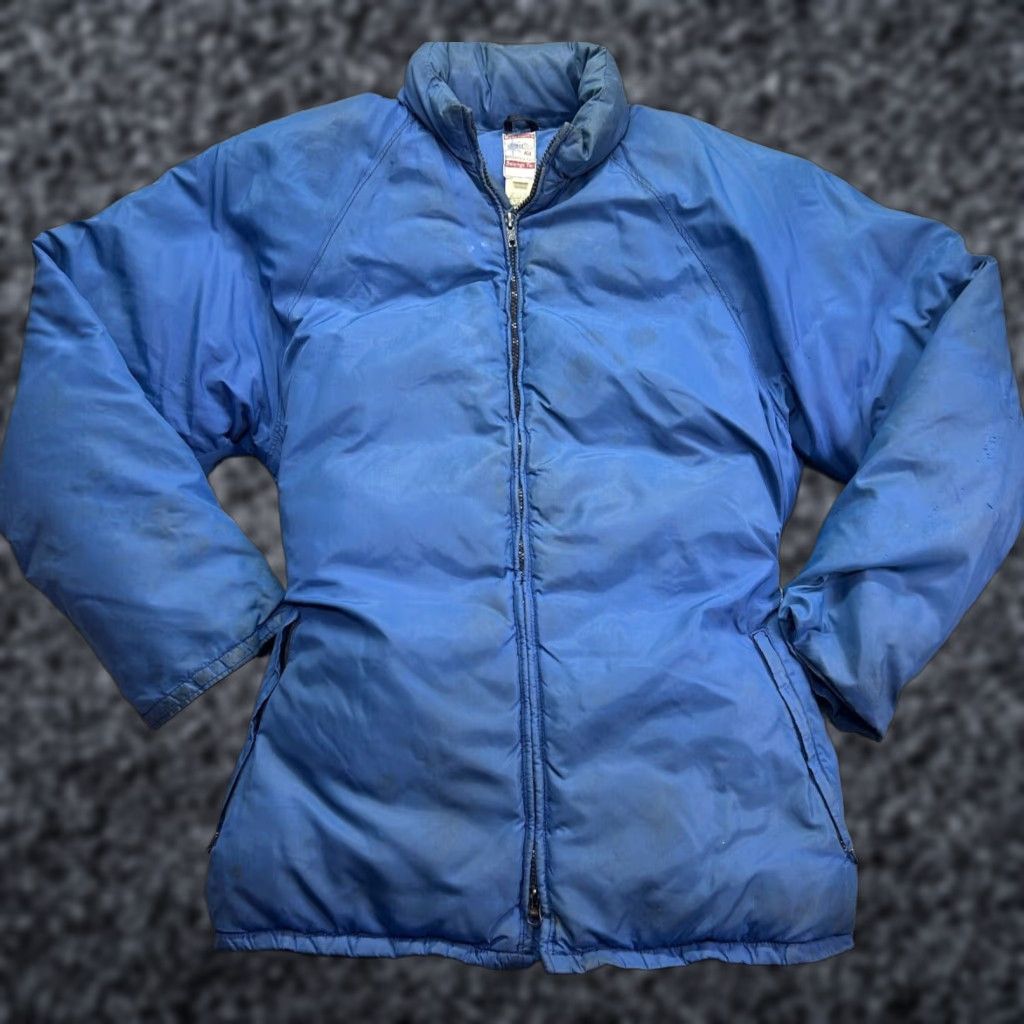 Vintage VTG Frostline Kit Jacket Womens Large Blue Belted Puffer Down Insulated Full Zip Jacket Size L / US 10 / IT 46 - 1 Thumbnail