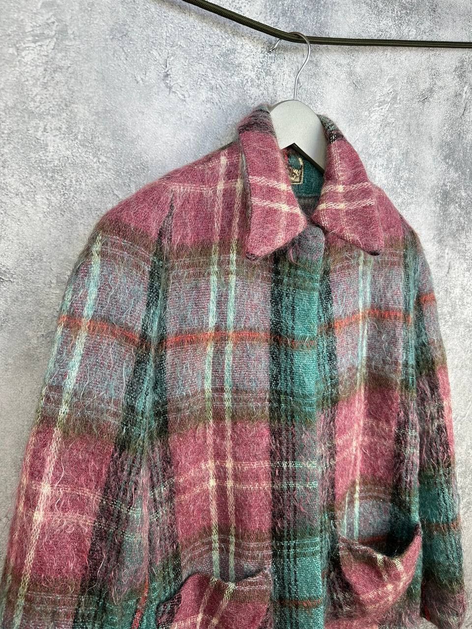 Designer Andrew Stewart 80s Mohair Wool Tartan Sleeveless Coat+Hat Size L / US 10 / IT 46 - 3 Thumbnail