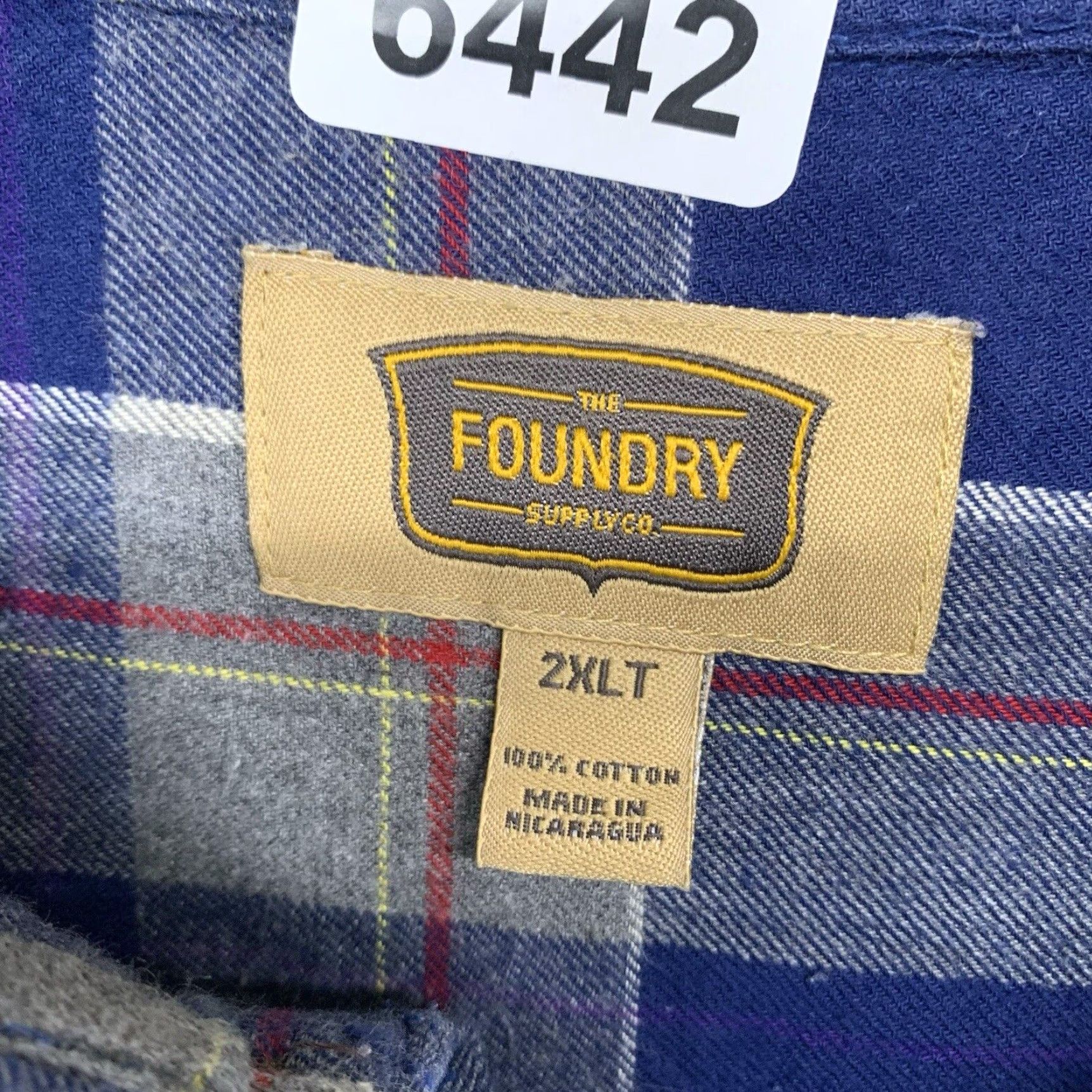 Vintage VINTAGE Foundry Men's Flannel Shirt Casual Big & Tall 2XLT Blue Gray Red Plaid Long Sleeve Button Up Size US XXL / EU 58 / 5 - 4 Thumbnail