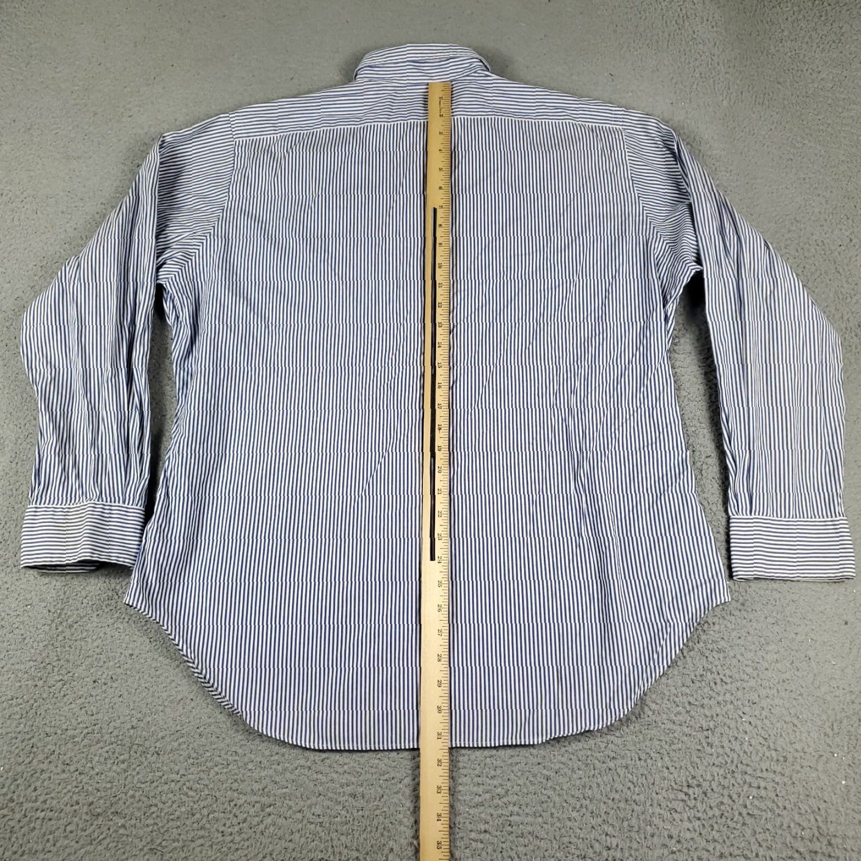 Ralph Lauren Ralph Lauren Shirt Mens Size 16.5 Blue Striped Dress Button Up Long Sleeve - Regular Fit, Non-Iron, Pockets, Classic American Style Mens Clothing Size 42R - 4 Thumbnail