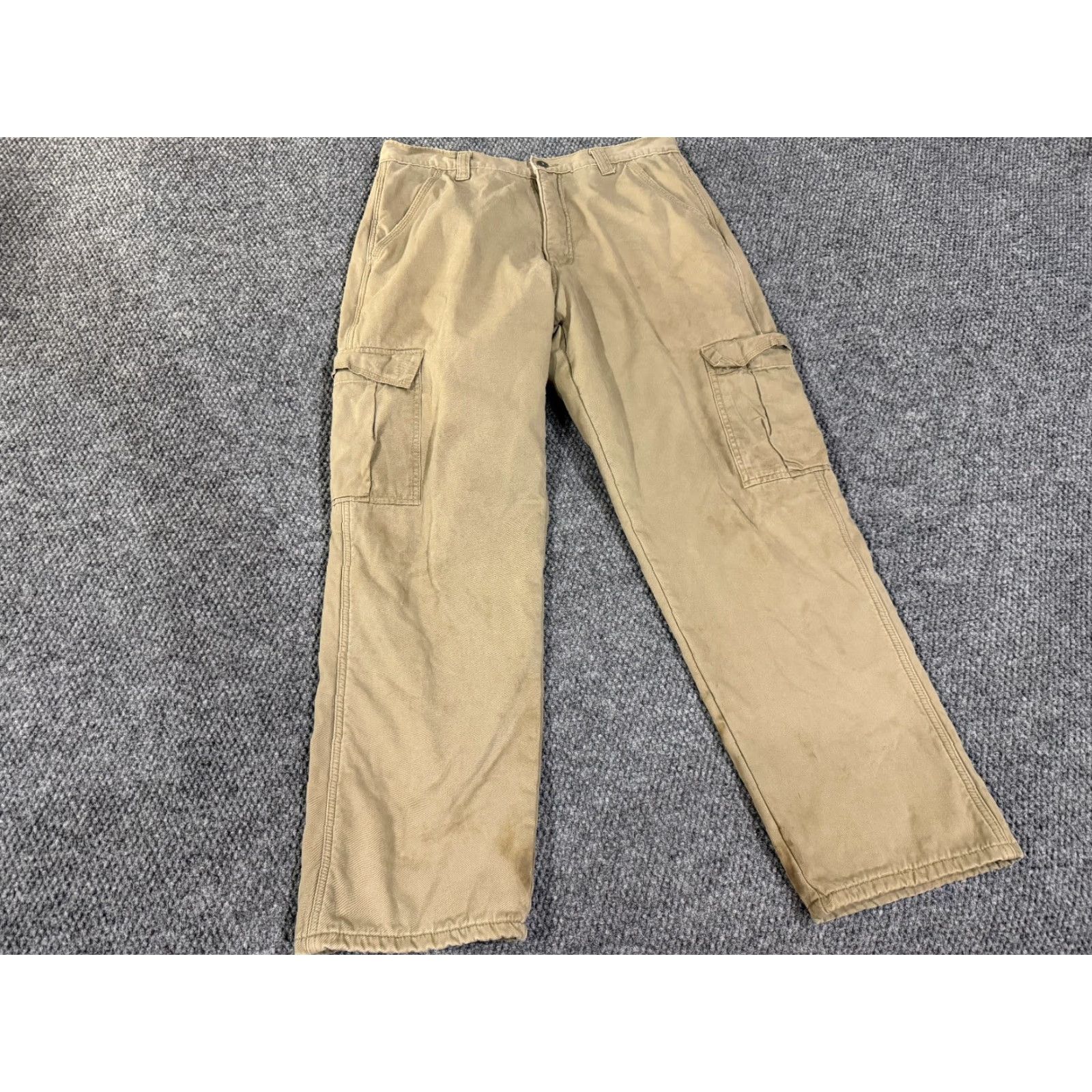 Wrangler Wrangler Cargo Pants 34X30 Beige Lined Insulated Workwear Outdoor Cargo Pocket Jeans Pants Men Regular Size 34 Beige Size US 34 / EU 50 - 2 Thumbnail