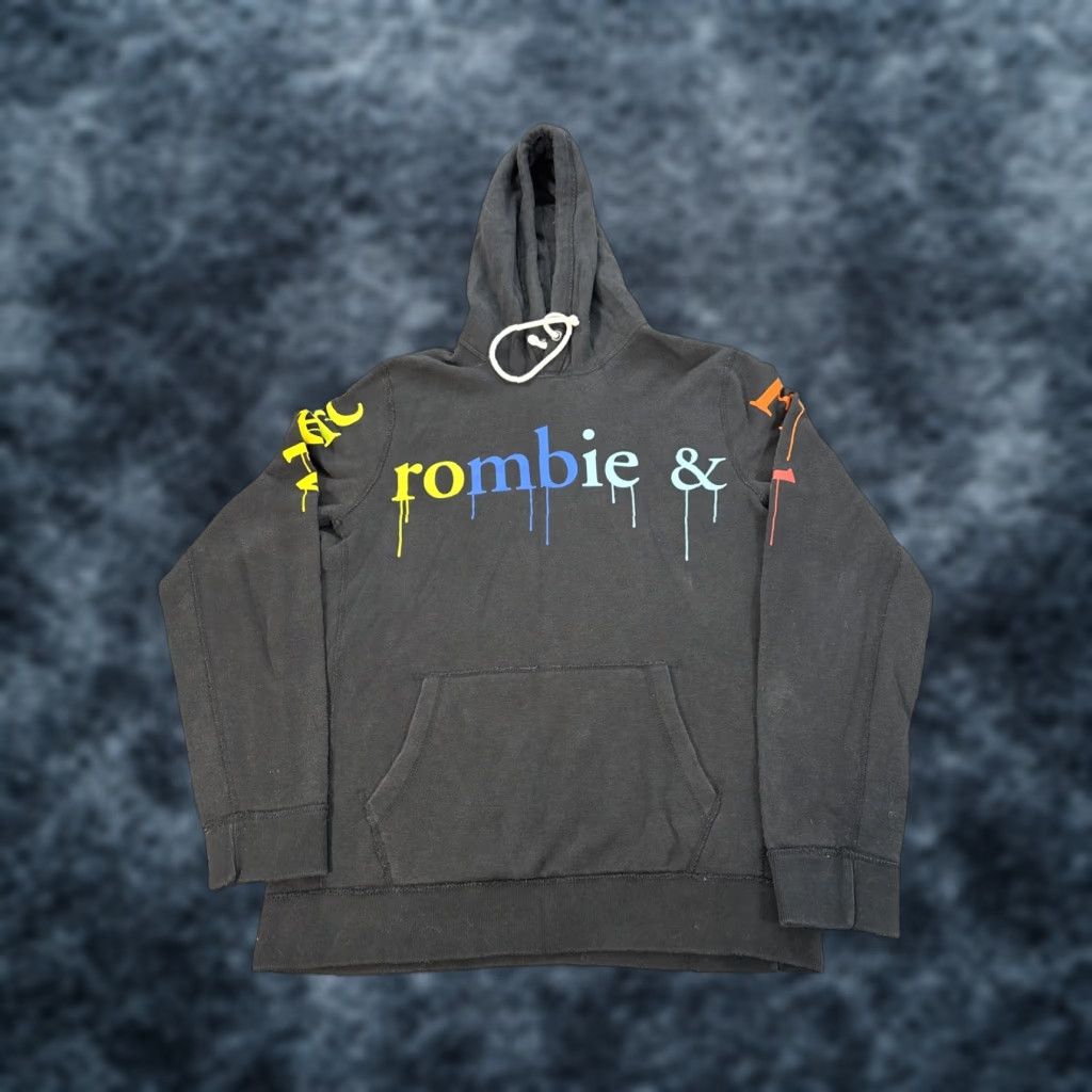 Rainbow Abercrombie & Fitch Rainbow Hoodie Mens Large Spellout Paint Drip Sweatshirt Size US L / EU 52-54 / 3 - 1 Thumbnail