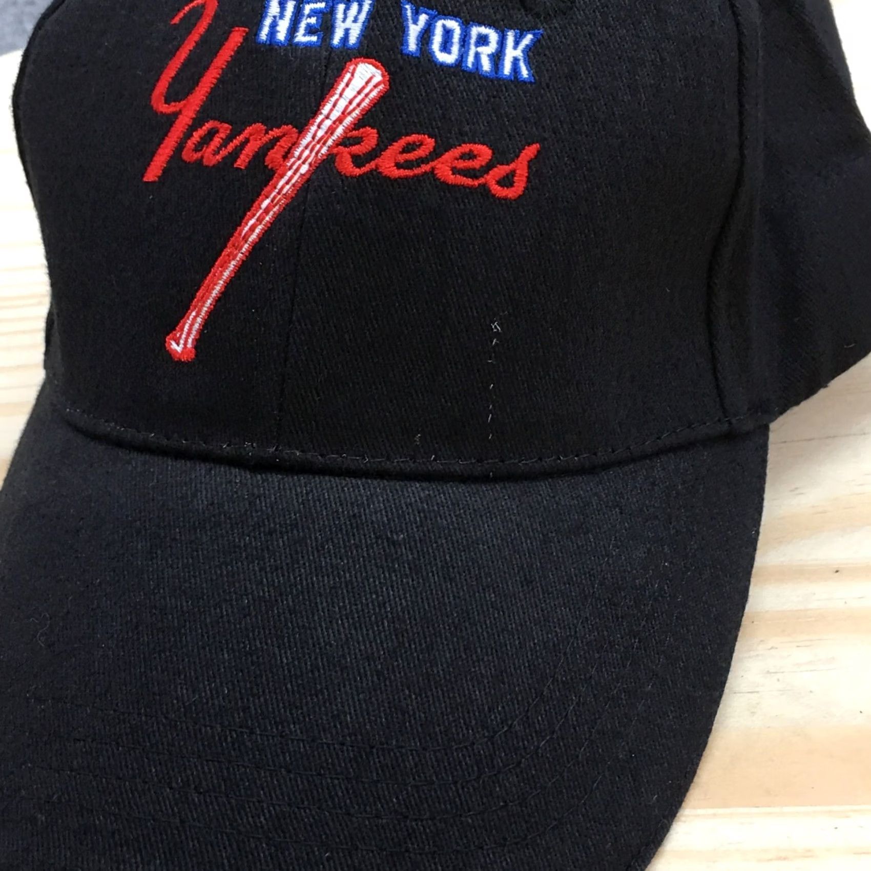 Logo 7 New York Yankees Baseball Cap Mens Black OS Curved Brim Embroidered Logo Size ONE SIZE - 3 Thumbnail