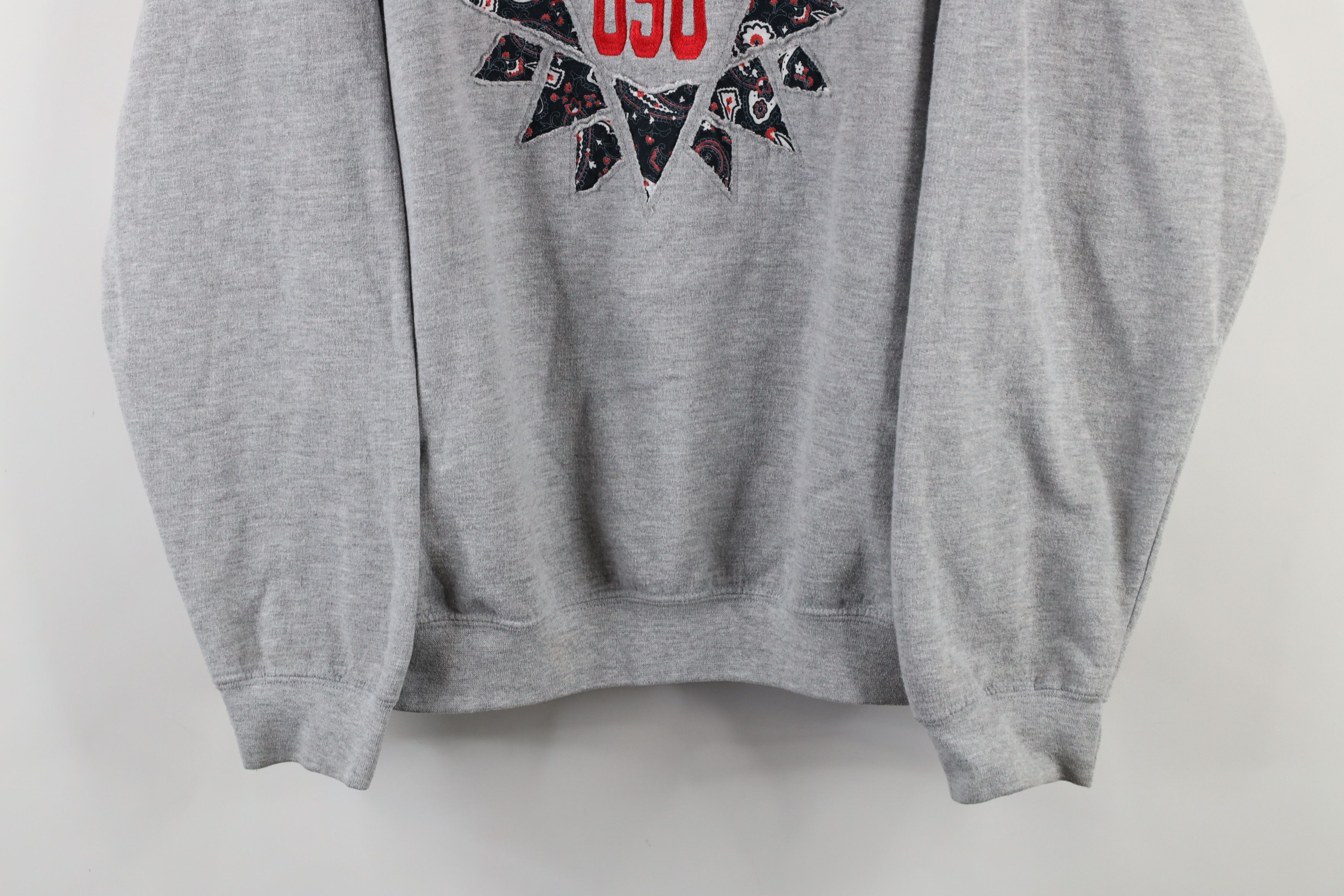 Vintage Vintage 90s Quilt Patch Ohio State University Sweatshirt Size L / US 10 / IT 46 - 3 Thumbnail