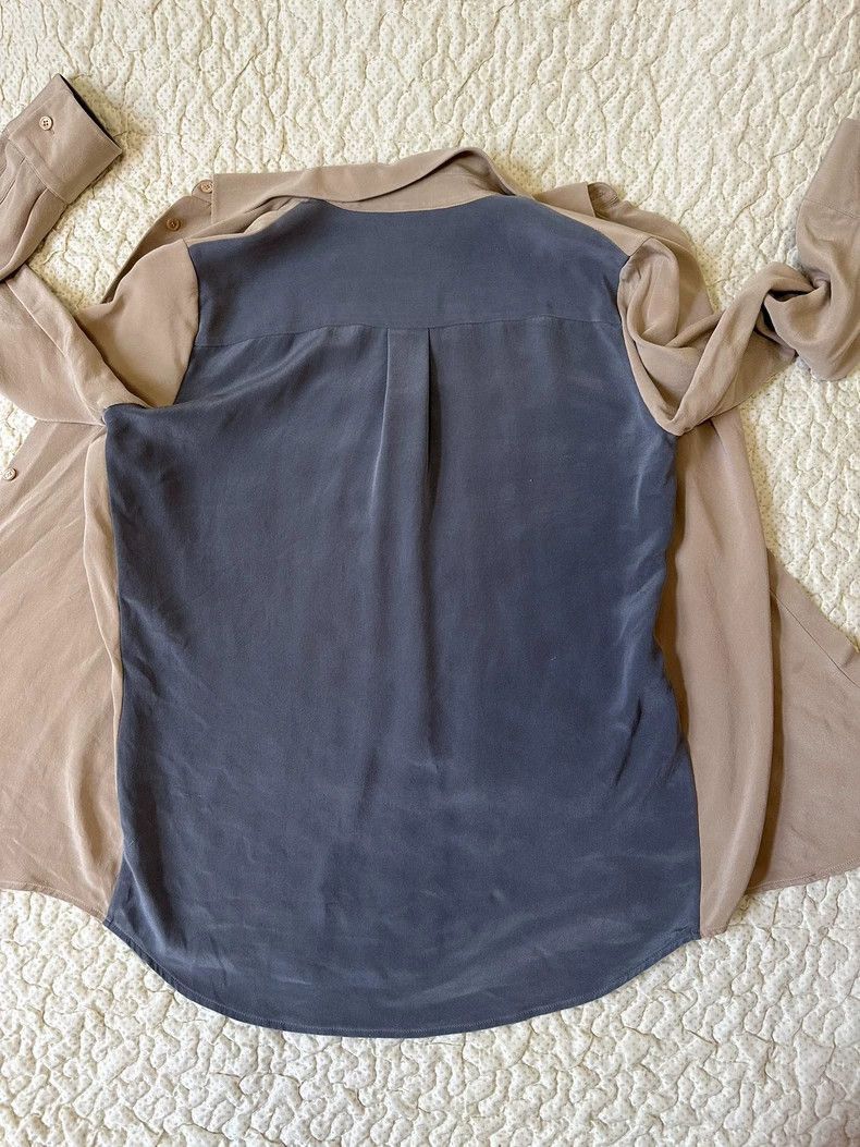 Loro Piana Loro Piana Silk Beige Blue Shirt- Size US S / EU 44-46 / 1 - 5 Thumbnail