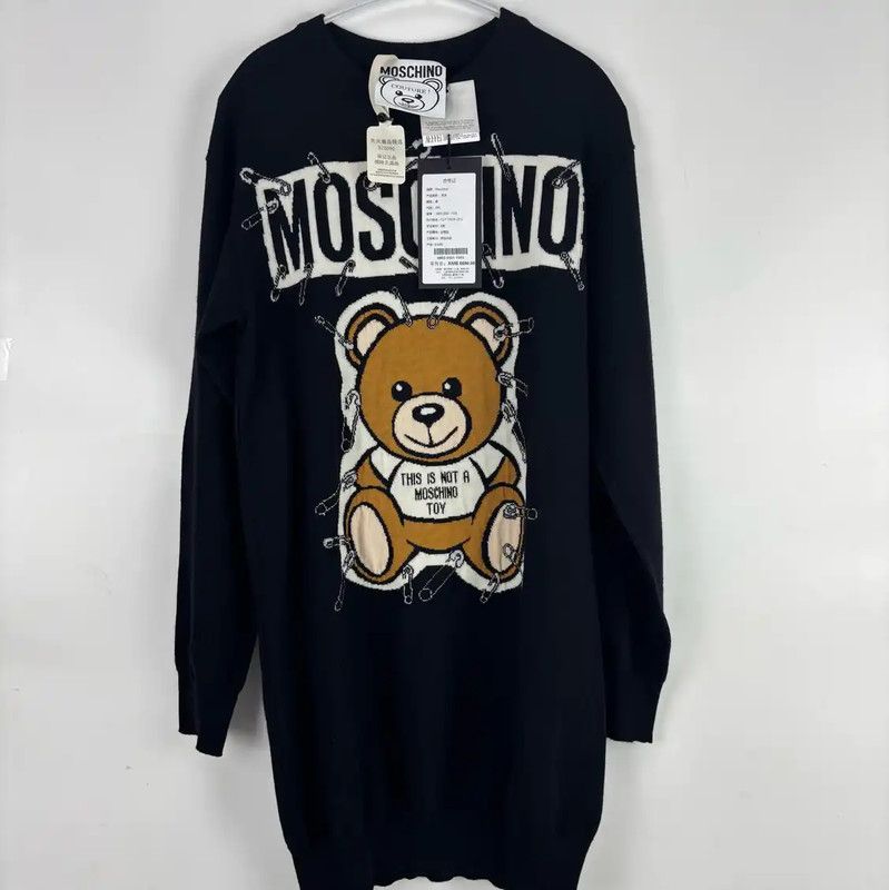 Moschino Moschino Black Wool Sweater with Bear Design 0089 Size XXS / US 00 / IT 34 - 1 Thumbnail