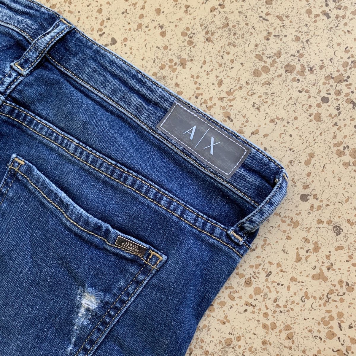 Armani Exchange AX Armani Exchange Boot Cut Flared Distressed Jeans Hype Size 31" - 16 Thumbnail