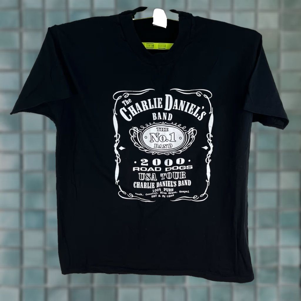 Vintage VINTAGE Charlie Daniels Band T-Shirt Road Dogs Concert XL Black Mens Graphic Print Crew Neck Short Sleeve 2000s Tour Merch Size US XL / EU 56 / 4 - 1 Thumbnail