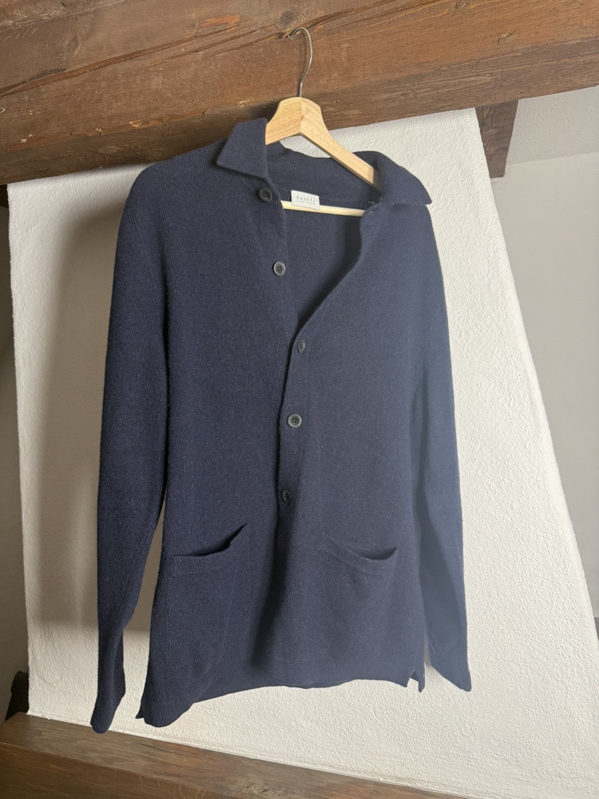 Other 04651/ Navy 100% Cashmere Knit Cardigan Sweater Italy Size US L / EU 52-54 / 3 - 1 Thumbnail