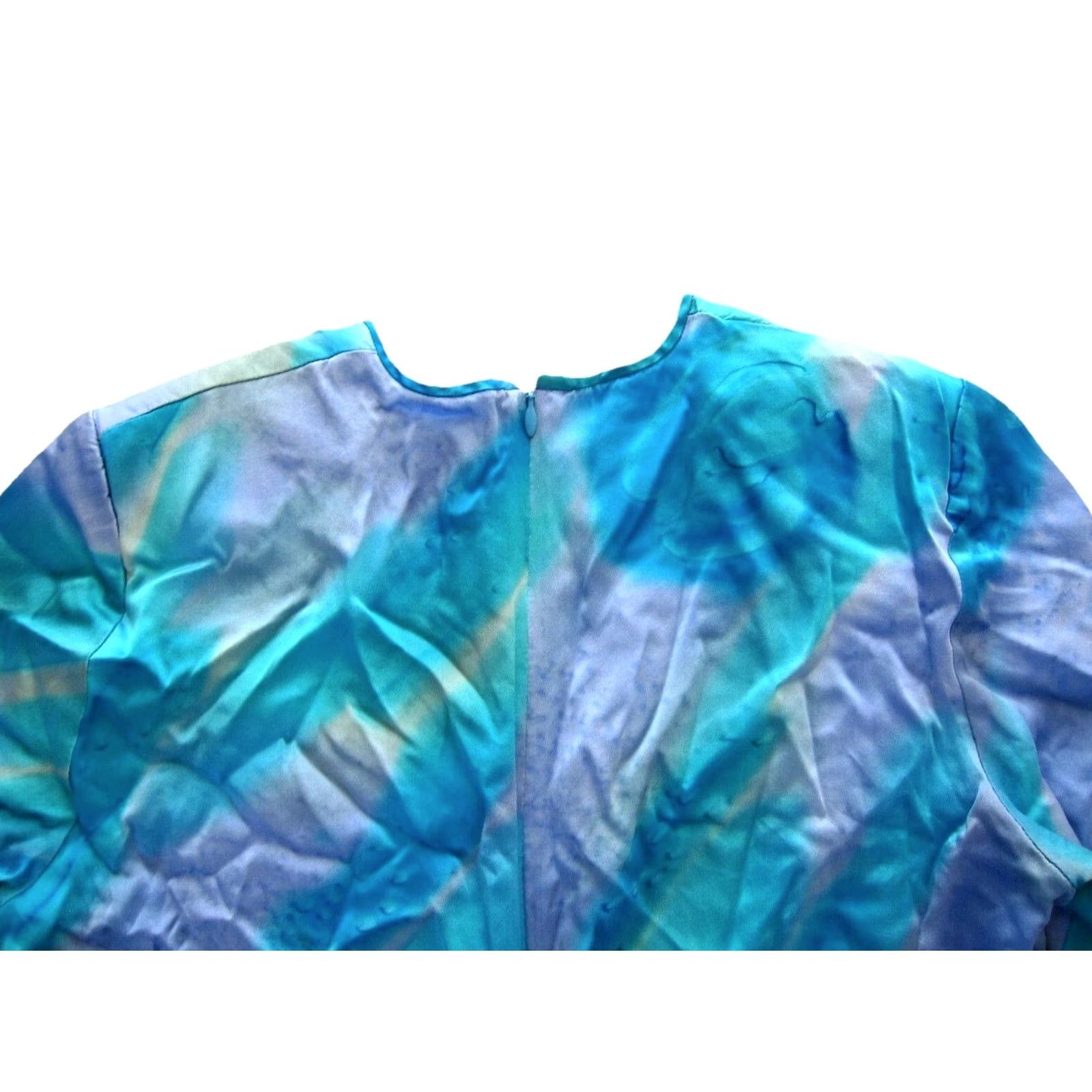 Vintage VINTAGE Suk-Hui Ltd. Scottsdale Blouse Shirt Silk Blue Tie Dye Long Sleeve M-L Women Size M / US 6-8 / IT 42-44 - 6 Thumbnail