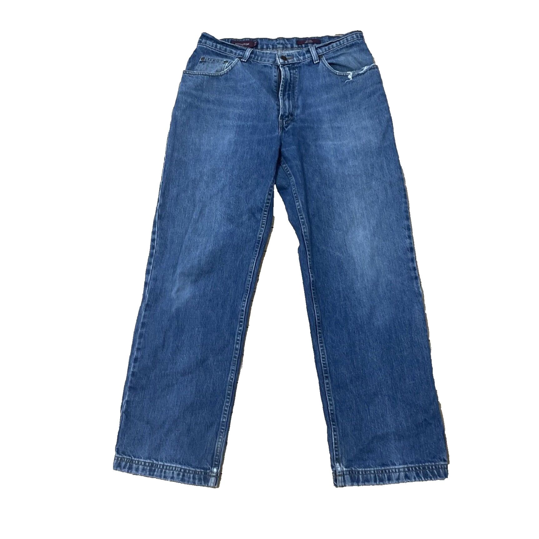 Nordstrom VINTAGE Nordstrom Jeans Men 32x30 Blue Wash Straight Wide Denim 90s Canada Mens Jeans Size US 32 / EU 48 - 2 Thumbnail