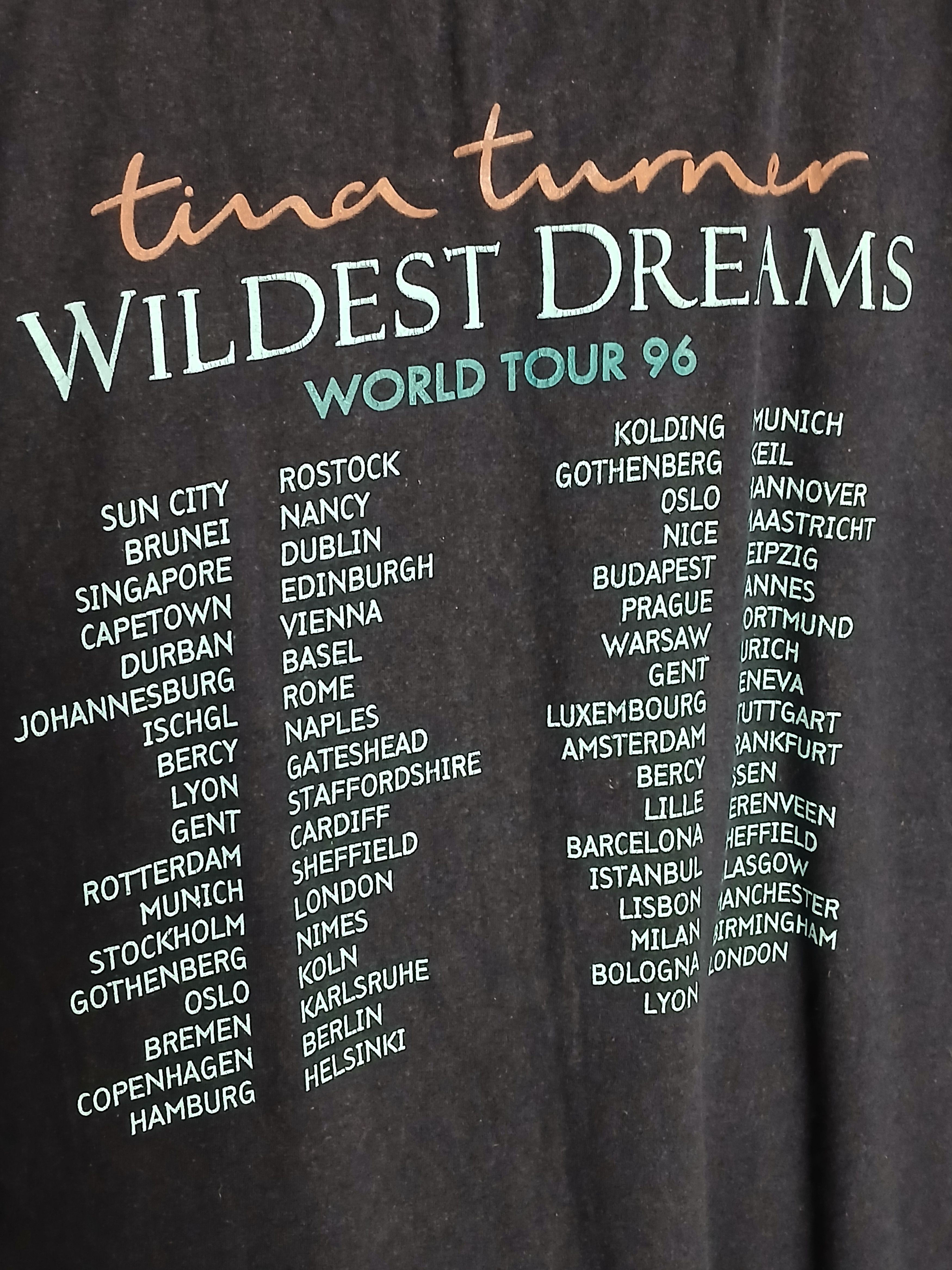 Band Tees × Vintage Vintage 1996 Tina Turner Wildest Dreams Tour T-Shirt Size US XL / EU 56 / 4 - 4 Thumbnail