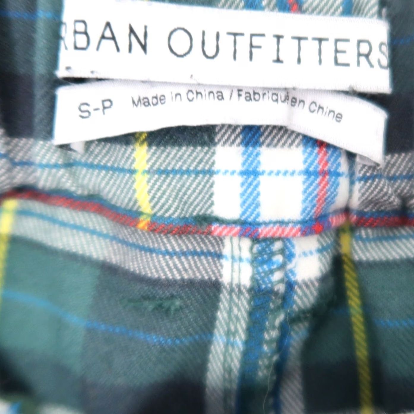 Urban Outfitters Urban Outfitters Pants Plaid Green White High Rise Straight Leg S Womens Casual 27in Inseam Webbed Elastic Back Waist Pockets Size 28" / US 6 / IT 42 - 4 Thumbnail