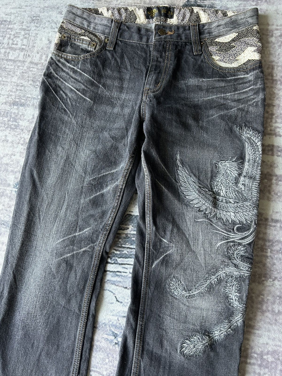 Y2K Dragon Embroidery Japan Jeans
