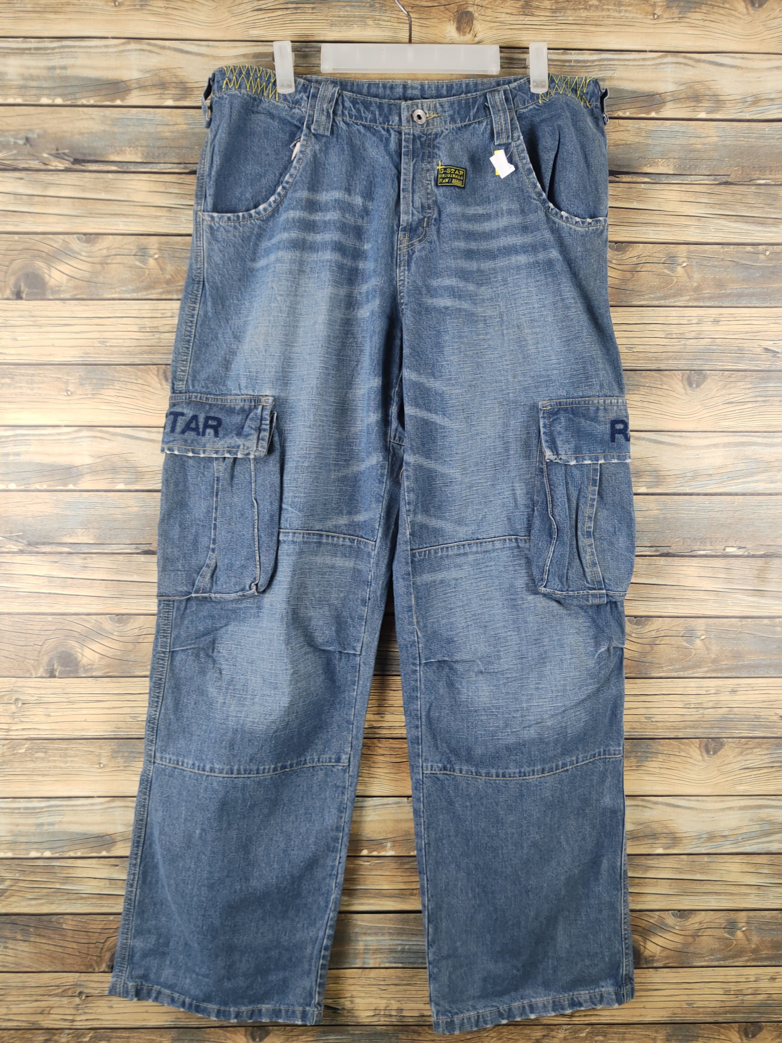 G-Star DL G Star Raw Blue Distressed Ripped denim Jeans #1321 Size US 35 - 1 Thumbnail