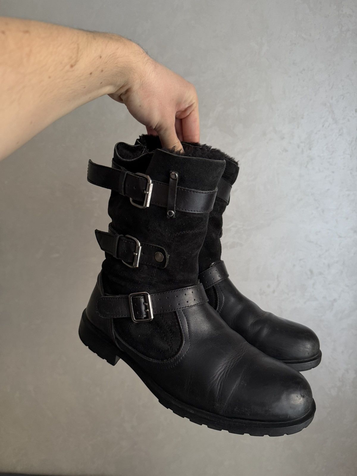 If Six Was Nine Artisan Black Harness High Guidi Vibe Leather Biker Boots Size US 9 / EU 42 - 4 Thumbnail