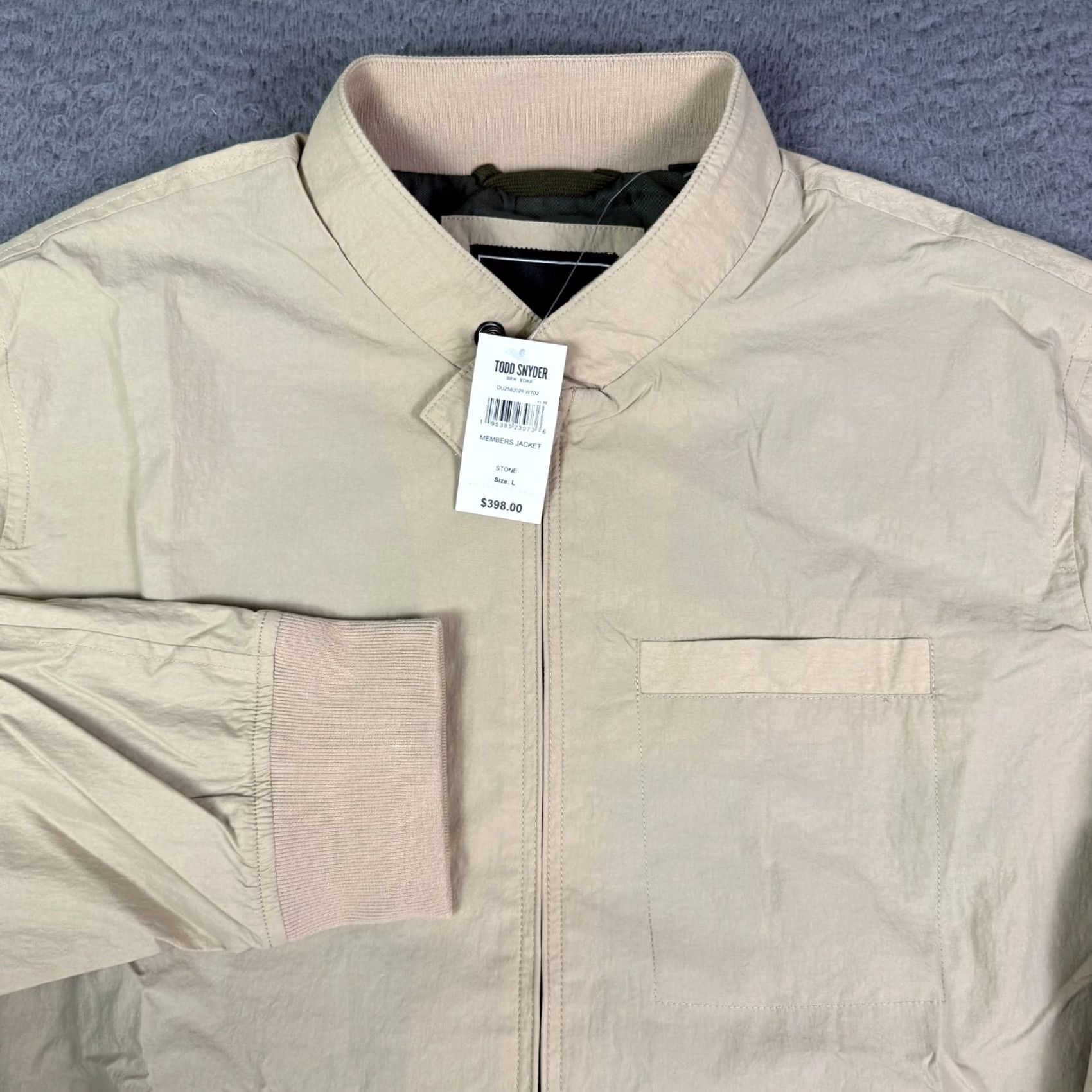 Todd Snyder Todd Snyder Jacket Mens L Beige Members Stone Khaki Full Zip Performance Bomber NEW Size US L / EU 52-54 / 3 - 2 Thumbnail