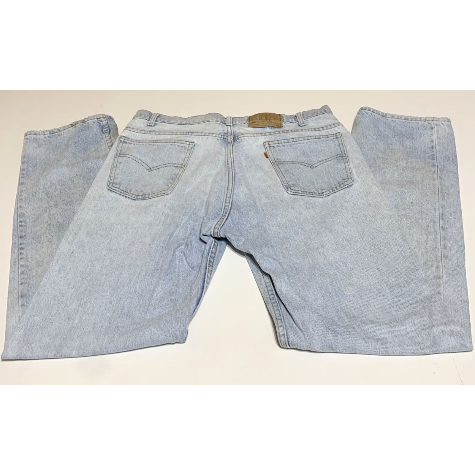 Levi's VINTAGE Levi's 505 Jeans Mens Regular Fit Blue Distressed Orange Tab 36x33 Straight Belts Loops USA 80s 90s Mens Size US 36 / EU 52 - 2 Thumbnail