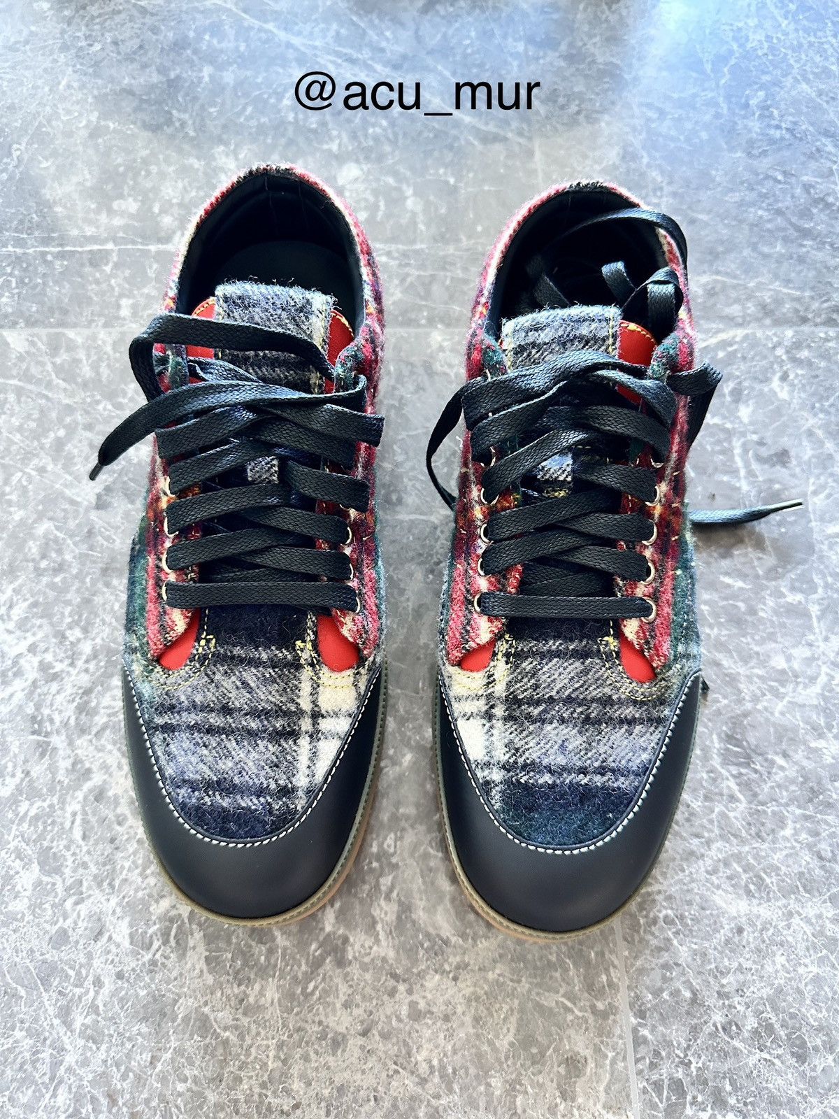 image of Loewe Plaid Multicolor Sneakers in Black, Men's (Size 7)
