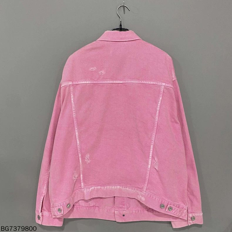 Balenciaga Balenciaga Pink Washed Denim Jacket Size US M / EU 48-50 / 2 - 3 Thumbnail