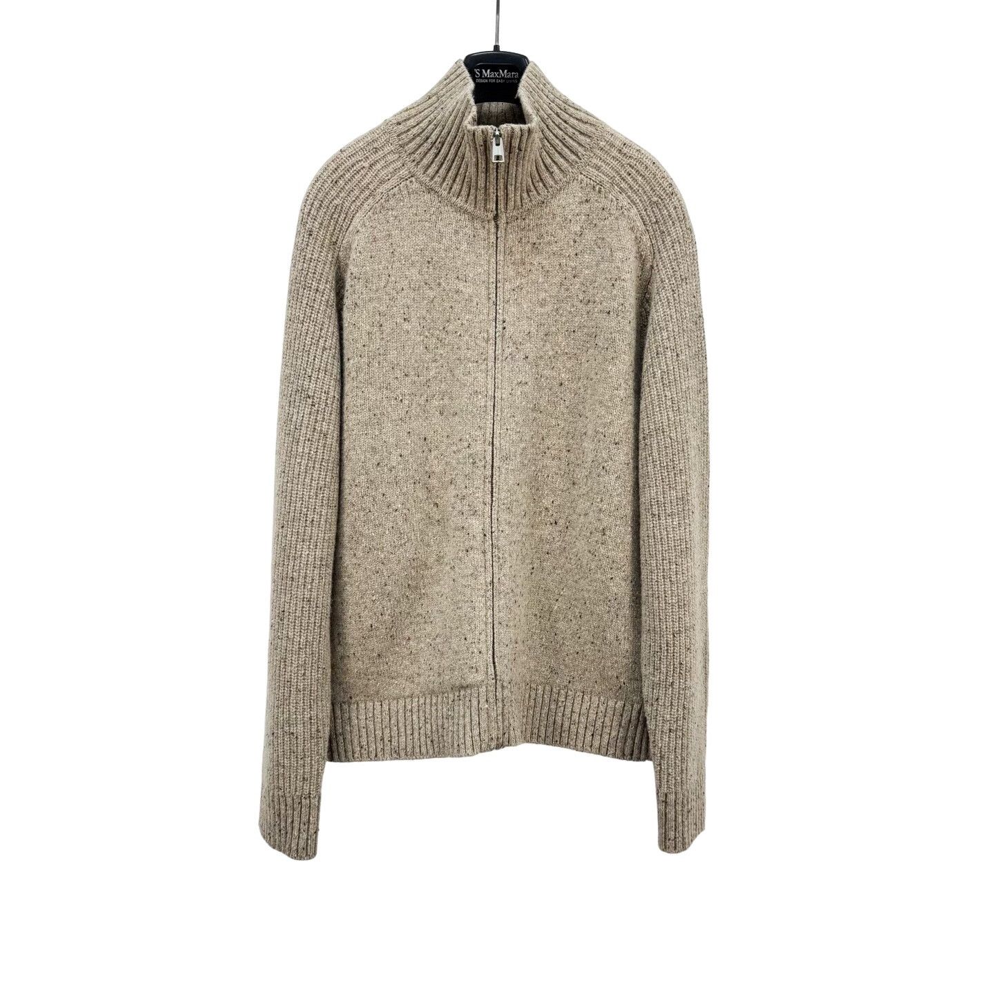 Cos COS Oatmeal Wool Blend Zip Up Knit Cardigan Size M Size US M / EU 48-50 / 2 - 1 Thumbnail