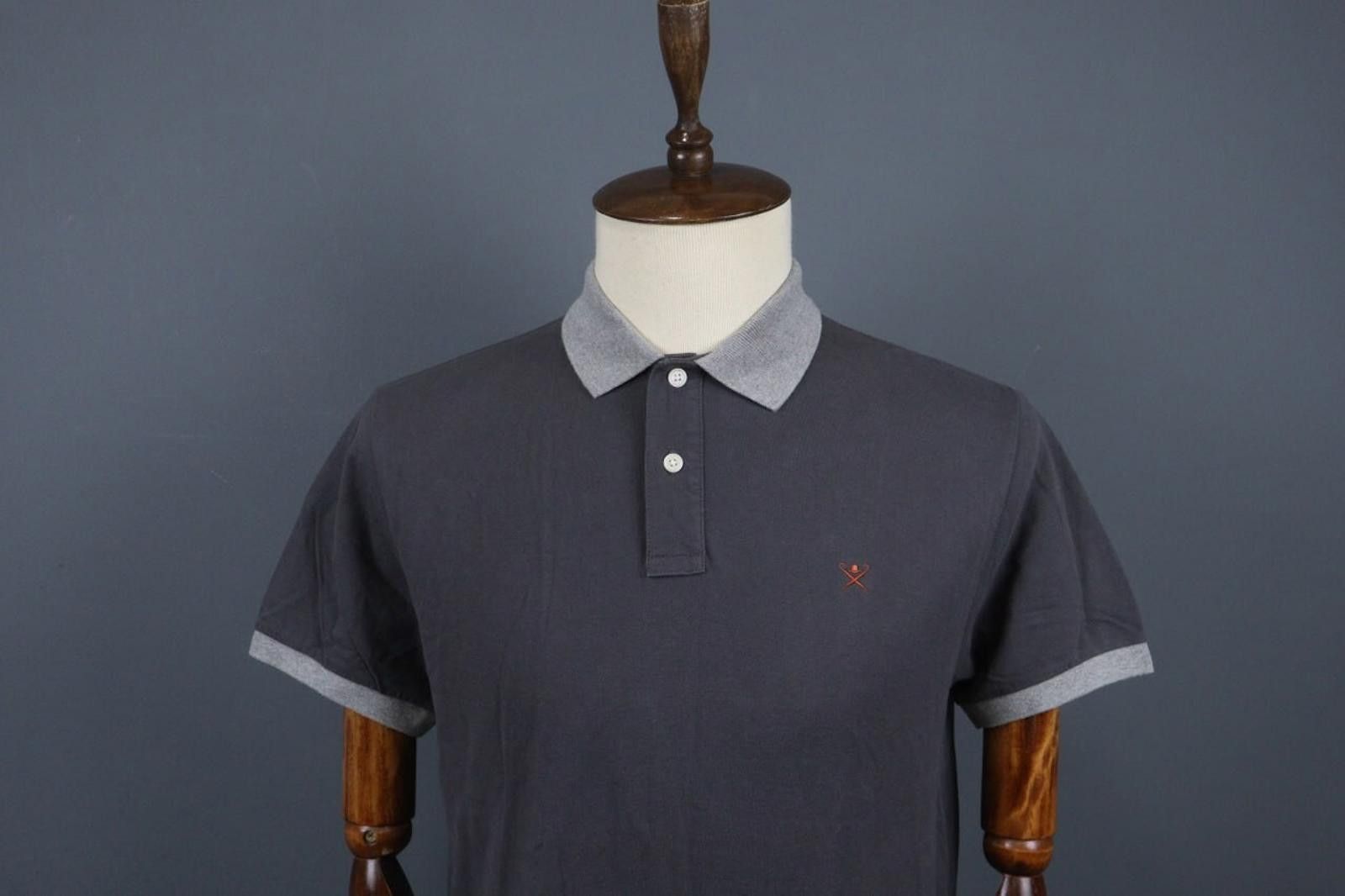 Designer Hackett London Gray Cotton Collared Polo Shirt Size M Size US M / EU 48-50 / 2 - 2 Thumbnail