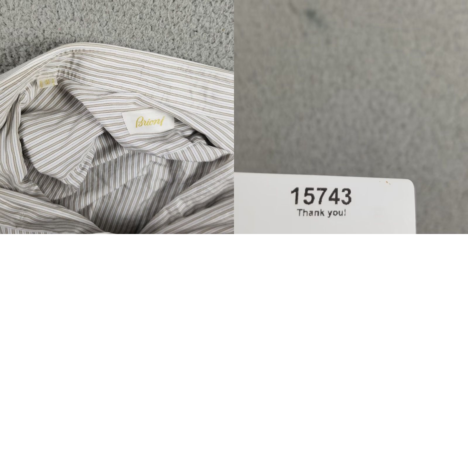 Brioni VINTAGE Brioni Shirt Mens 16-41 White Stripe Large Button Up Made In Italy Dress Shirt Size 42R - 8 Thumbnail