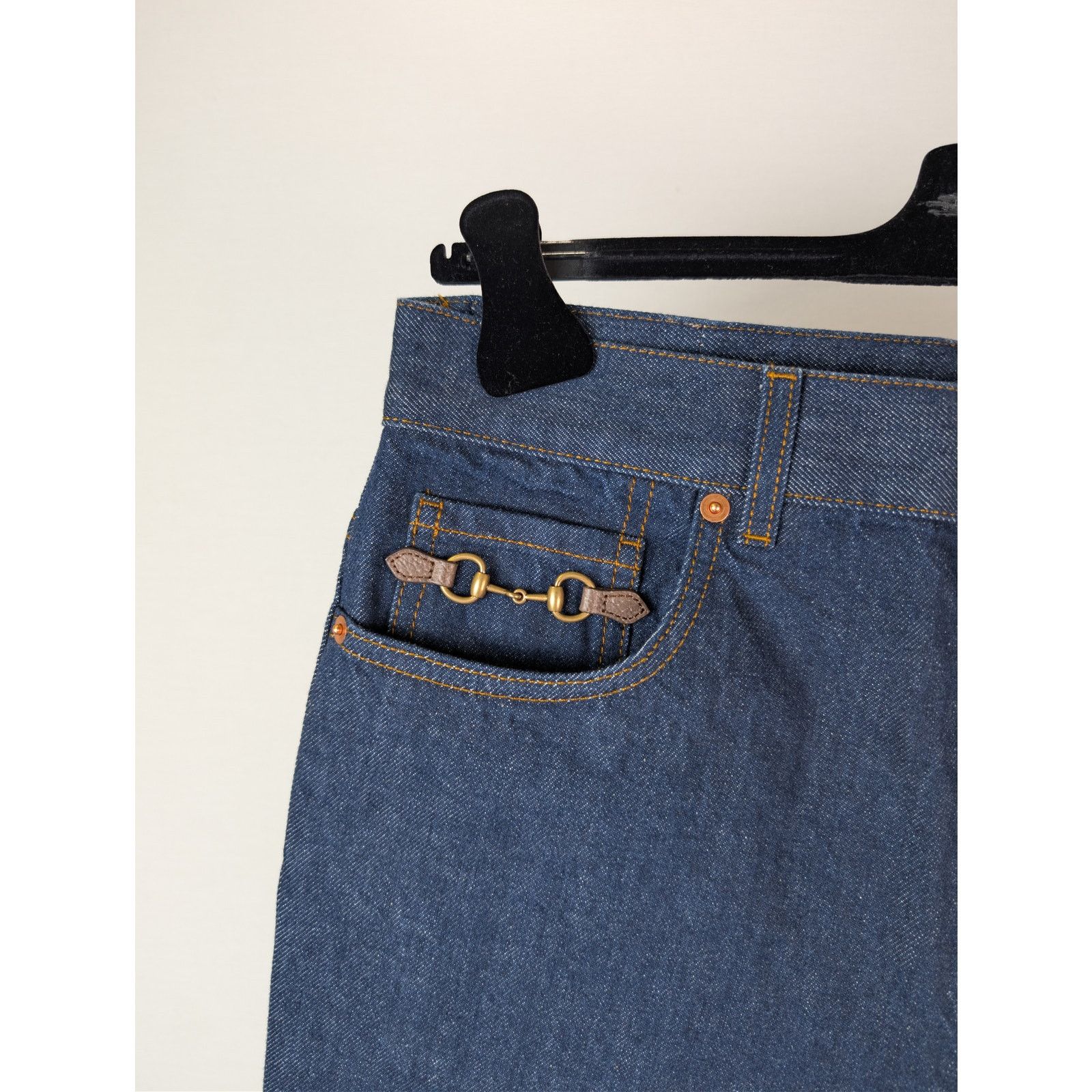 Gucci o1rshd1 Horsebit Straight-Leg Denim Pants in Indigo Blue Size US 32 / EU 48 - 7 Thumbnail