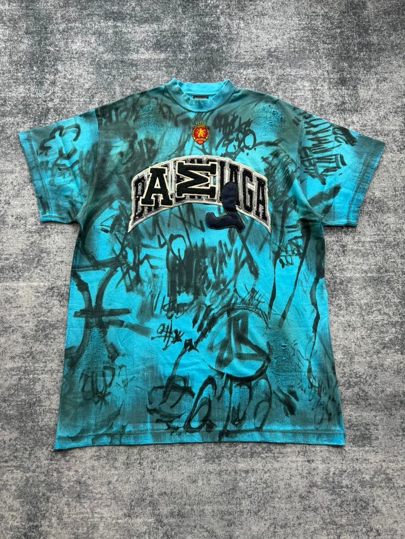 Balenciaga Balenciaga size 1 Blue Manchester United Graffiti Destructi Size US XS / EU 42 / 0 - 1 Thumbnail