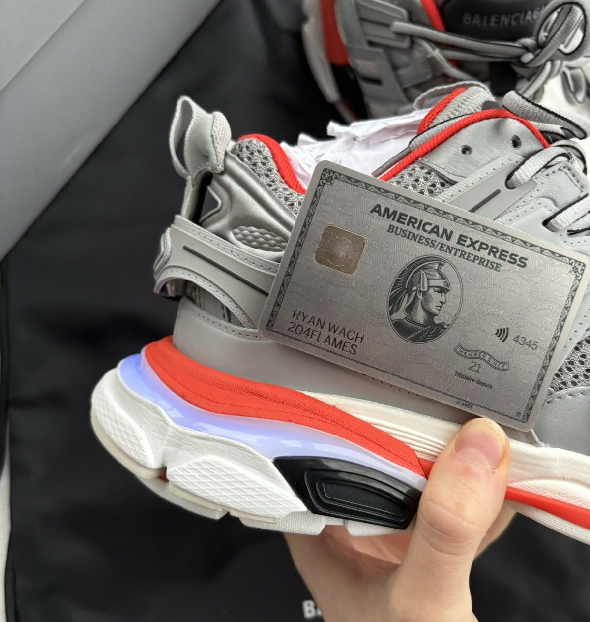 Balenciaga Balenciaga Grey/Orange/White LED Tracks Size US 9 / IT 39 - 7 Thumbnail