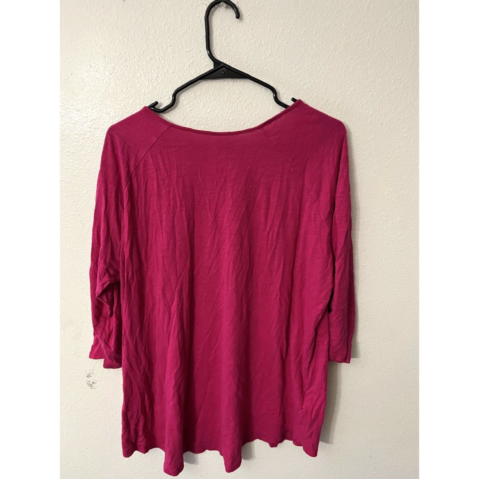 Eddie Bauer Eddie Bauer Active Sweatshirt Womens 2XL Pink V-Neck 3/4 Sleeve Pullover Shirt Womens Pink 3/4 Sleeve Sweatshirt Size XXL / US 16-18 / IT 52-54 - 3 Thumbnail