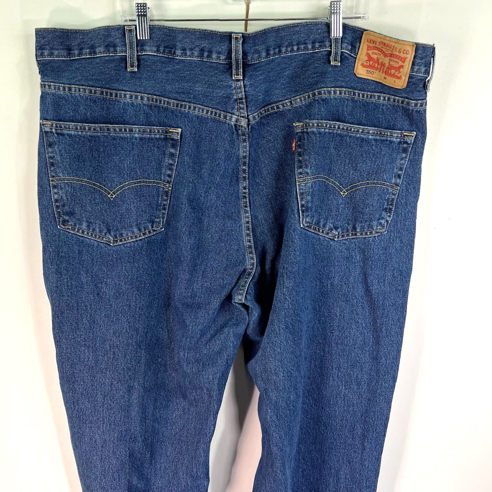 Levi's VINTAGE no — Levi's Jeans 550 Relaxed Taper Denim Pants Men 48 Blue 48X29 90s Logo USA Mens Size US 32 / EU 48 - 4 Thumbnail