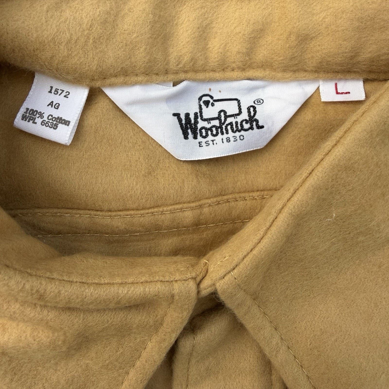 Vintage × Woolrich Woolen Mills NWT Vintage 60s Woolrich Tan Khaki Chamois Shirt Sz L Size US L / EU 52-54 / 3 - 4 Thumbnail