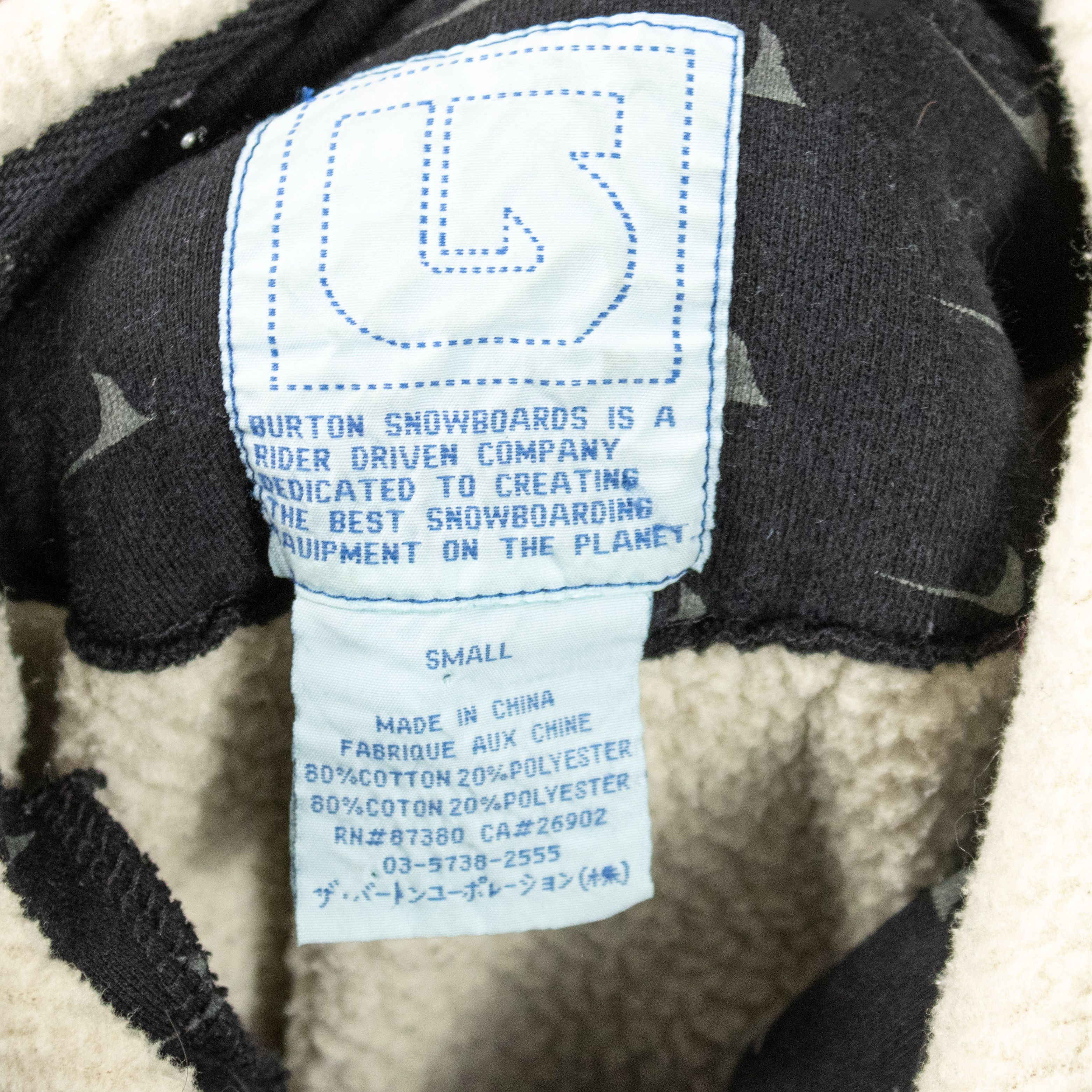 Burton Y2K 2000's 00's Burton AOP Black Sherpa Line Black Hoodie Size US XS / EU 42 / 0 - 6 Thumbnail