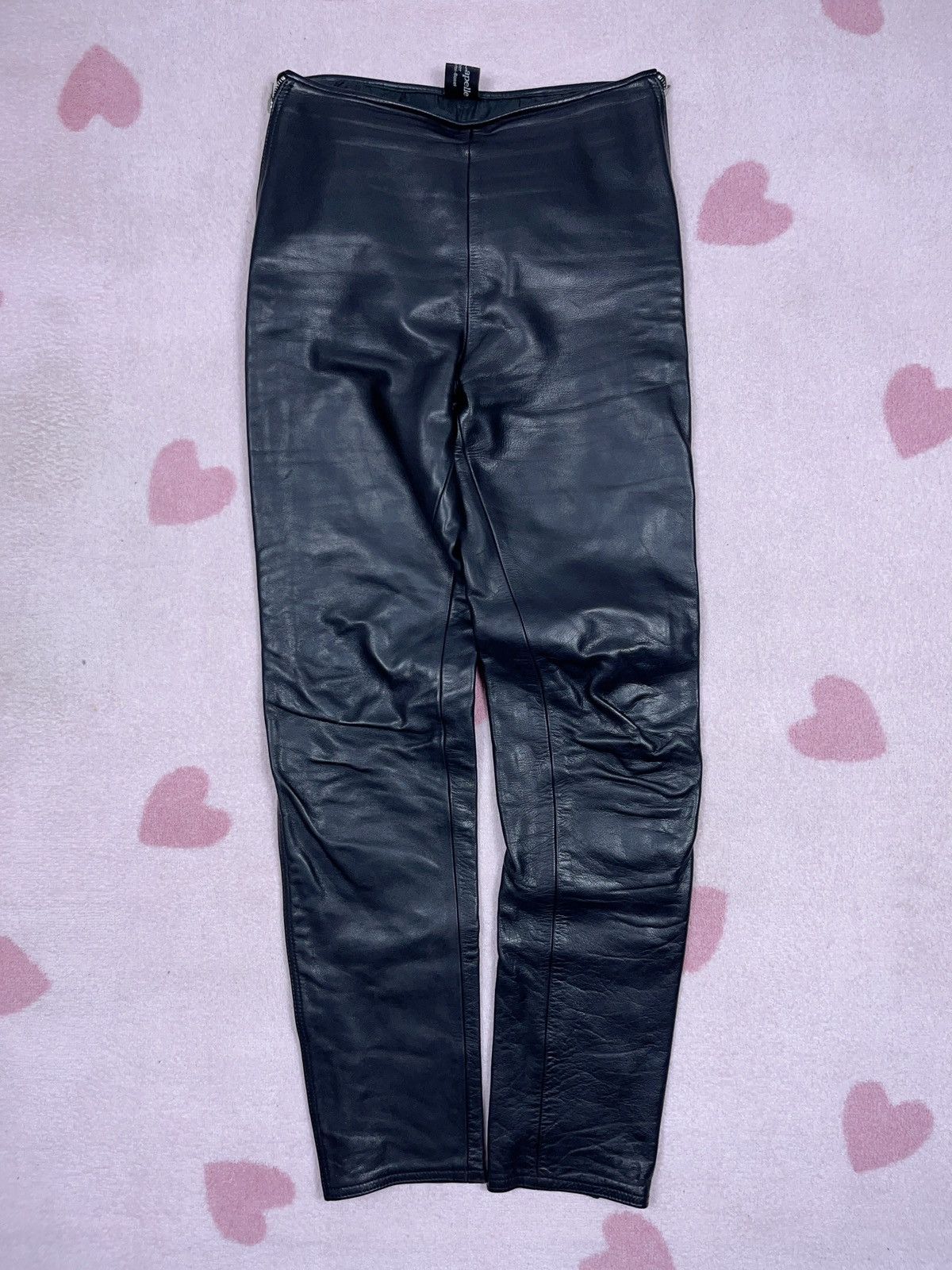 Genuine Leather ➕ vintage full zip top quality real leather racing pants Size 30" / US 8 / IT 44 - 2 Thumbnail