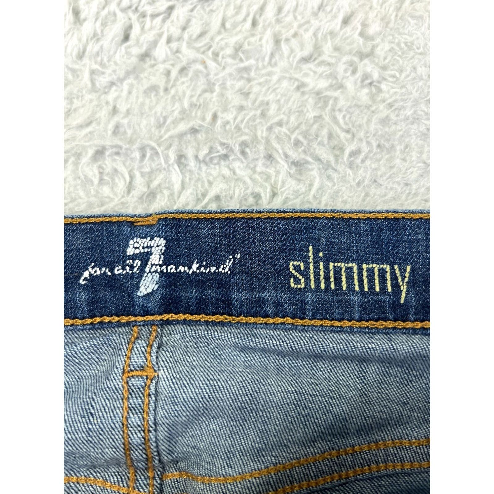 7 For All Mankind 7 For All Mankind Jeans Regular 28x27 Blues Denim Straight Distressed Stretch 28 Mens Pants Vintage No Size US 28 / EU 44 - 6 Thumbnail