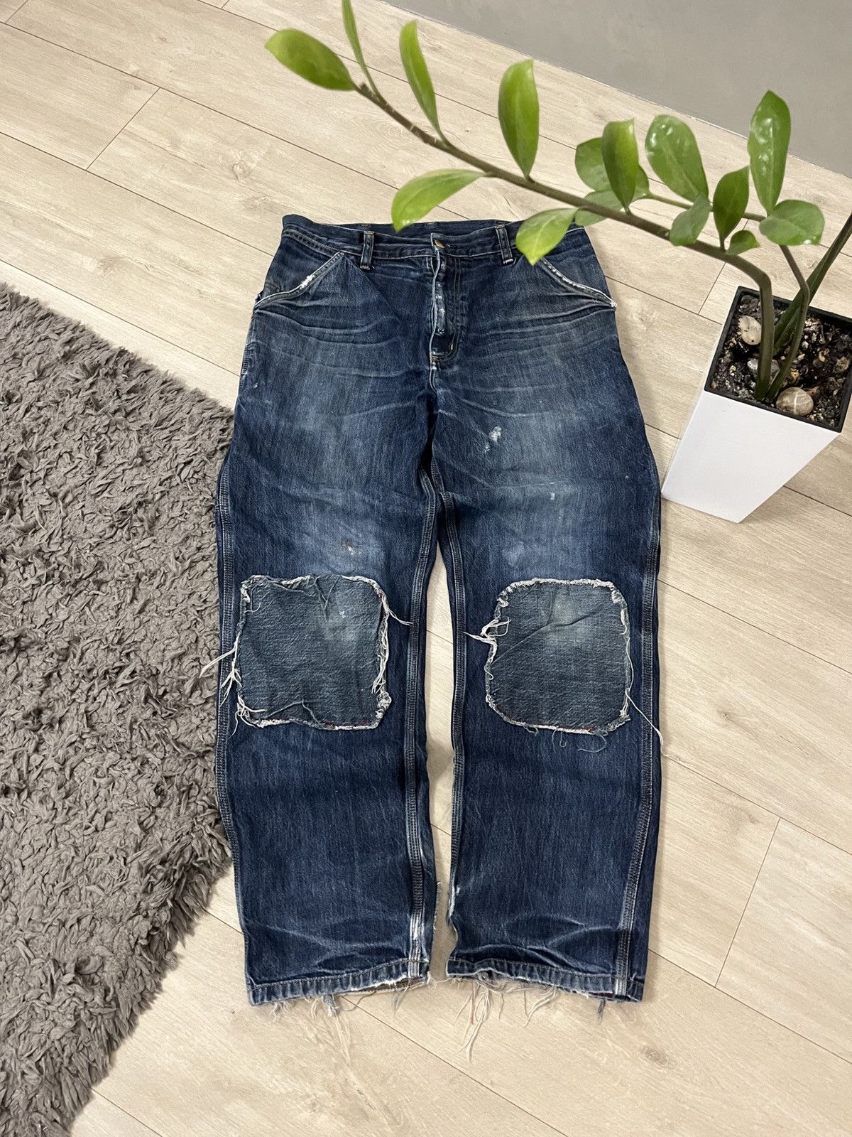 Carhartt 🔥90's Carhartt Double Knee Faded Y2k Carpenters Work Jeans Size US 32 / EU 48 - 8 Thumbnail