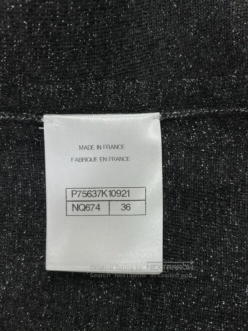 Chanel Chanel Black Gray V-Neck Knit Dress. Size US M / EU 48-50 / 2 - 5 Thumbnail