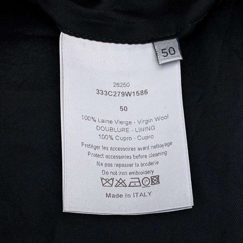 Dior Dior Black geometric line wool lapel single-breasted long-s Size 50R - 6 Thumbnail
