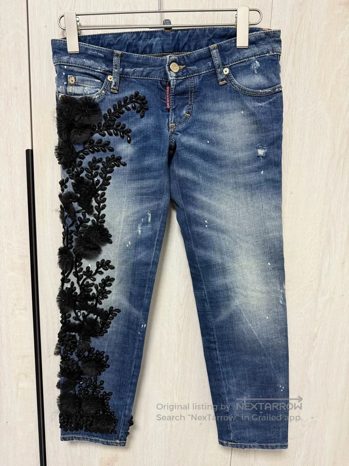 Dsquared2 DSQUARED2 Women’s Distressed Black Jeans. Size 39" - 1 Thumbnail