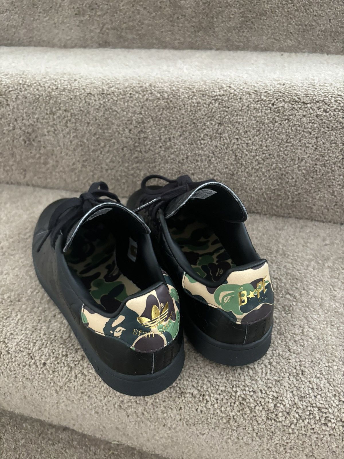 Adidas × Bape Bape Stan smith 30th anniversary black Size US 8.5 / EU 41-42 - 4 Thumbnail